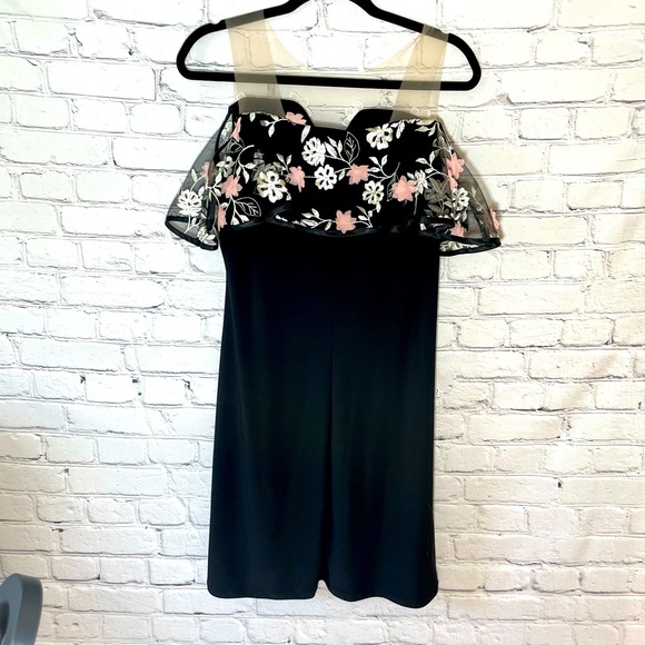 Illusion Neckline Black Dress - Size M - Picture 5 of 5